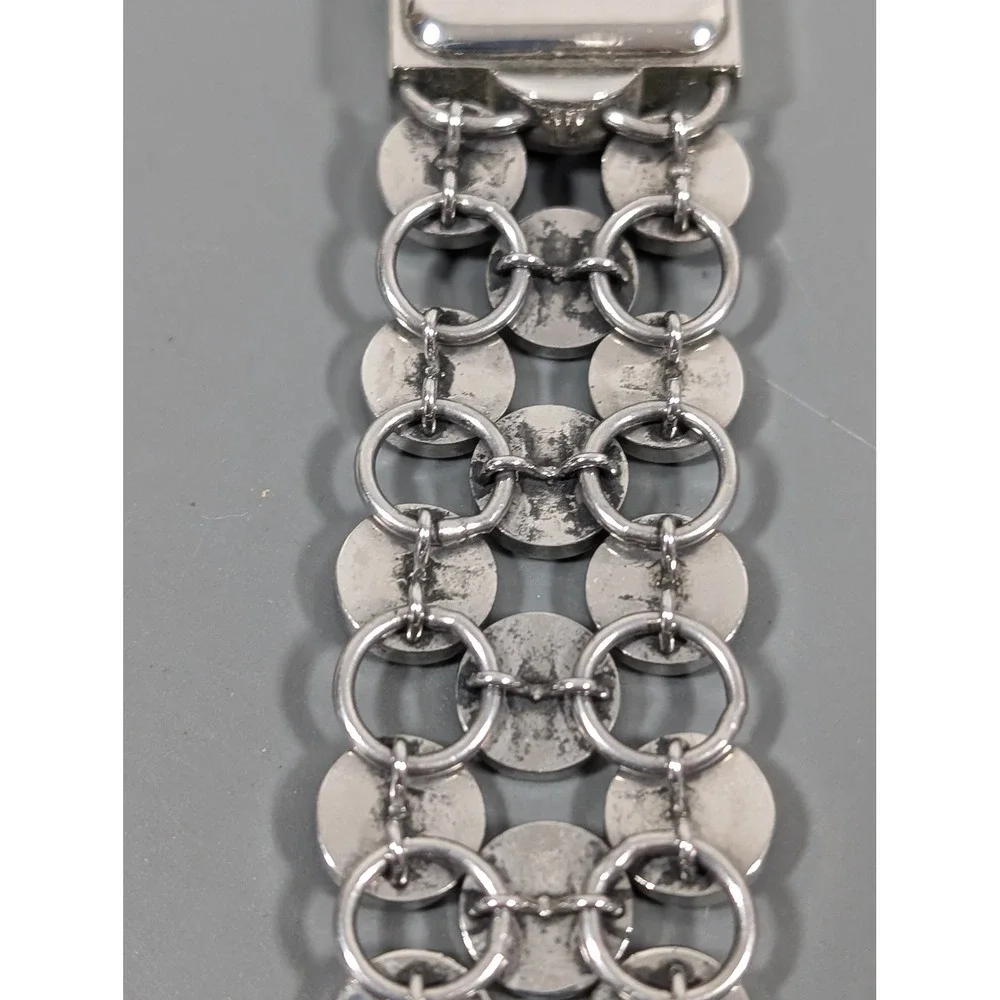 Fossil Black‎ Enamel Watch Womens Silver Tone Bracelet Working